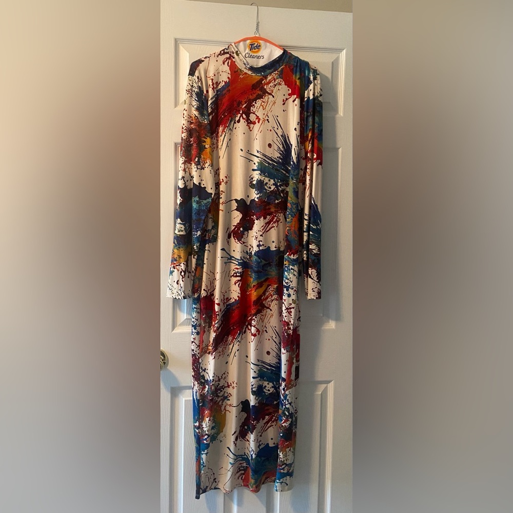 Paint splash maxi dress